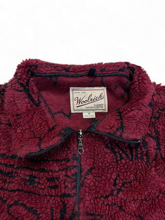 90s Woolrich Fleece Quarterzip Made In USA Rot M