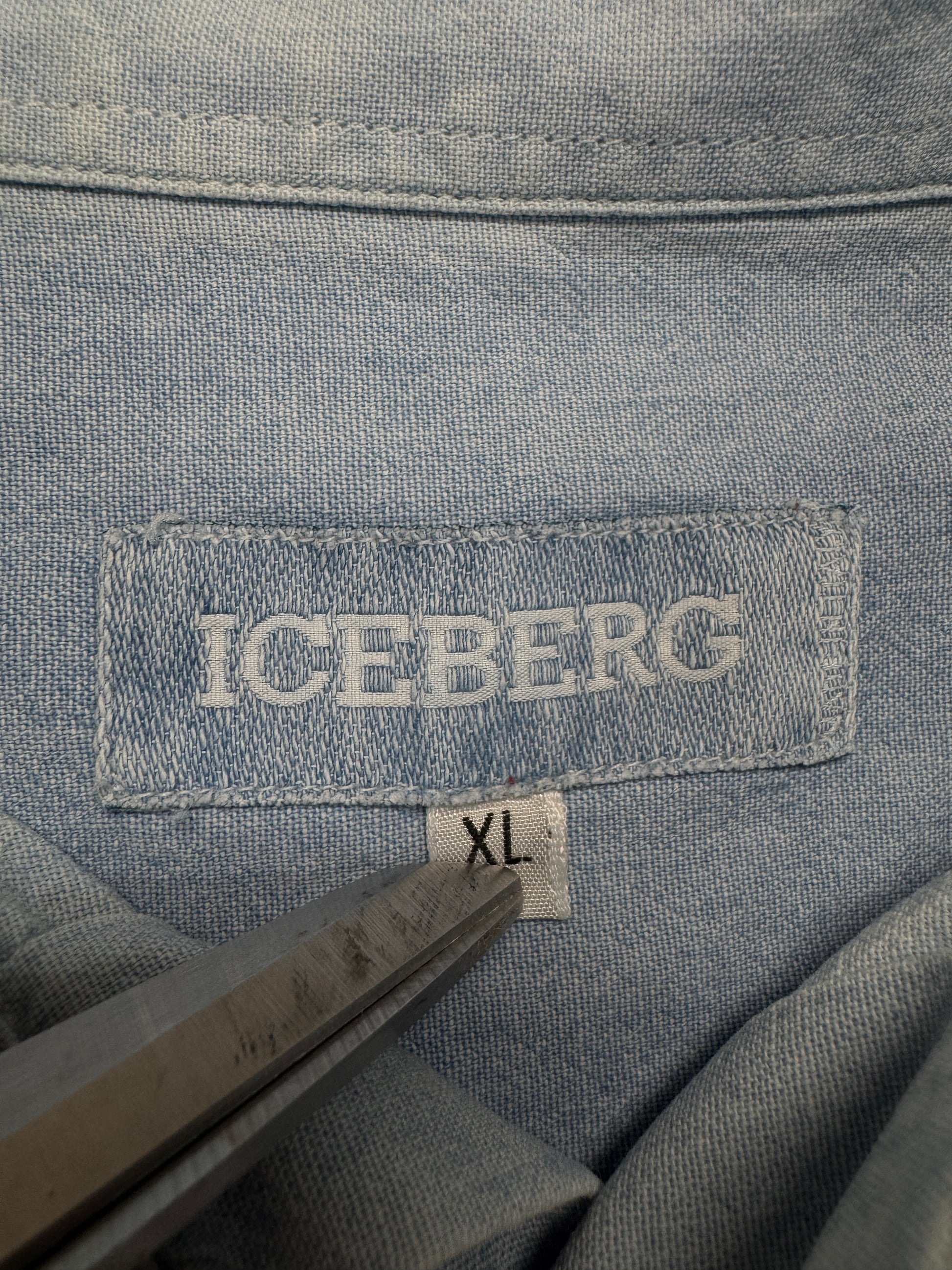 90s Iceberg Hemd "Fire Dept." Hellblau XL - RareRags