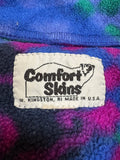 90s Comfort Skins Fleecejacke Two-Way Zipper Abstract Pattern Made In USA Bunt M-L