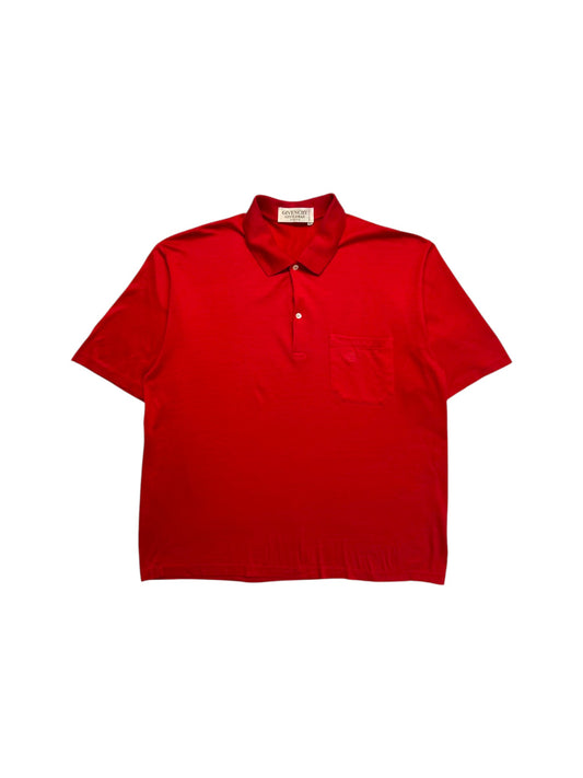 80s Givenchy Gentleman Polo Shirt Made In Italy Rot XL