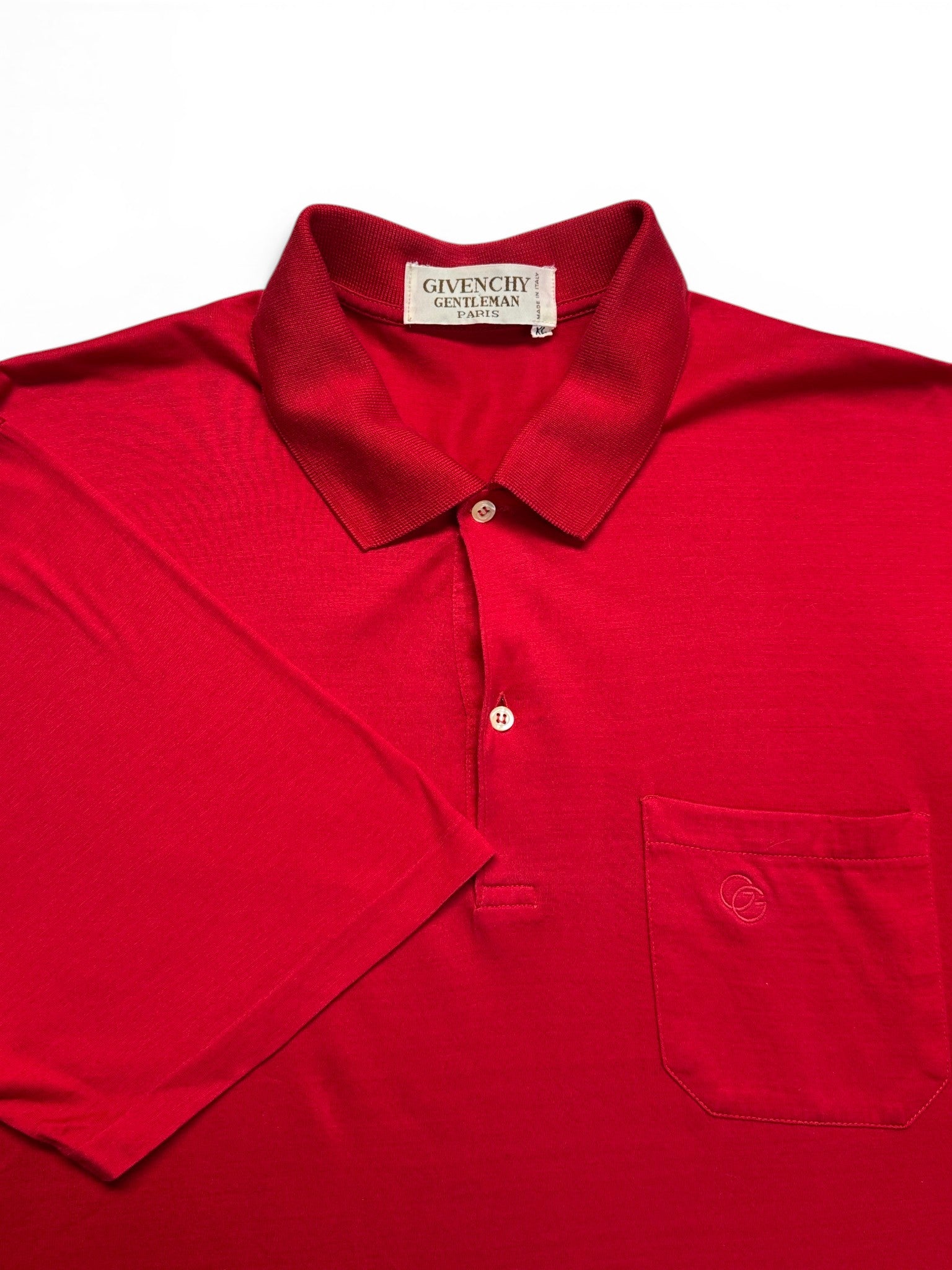 80s Givenchy Gentleman Polo Shirt Made In Italy Rot XL