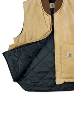 Vintage Carhartt Weste 90s Used Braun L-XL