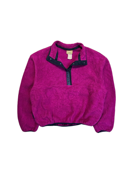 90s L.L.Bean Fleecejacke Snap Buttons Made In USA Pink M