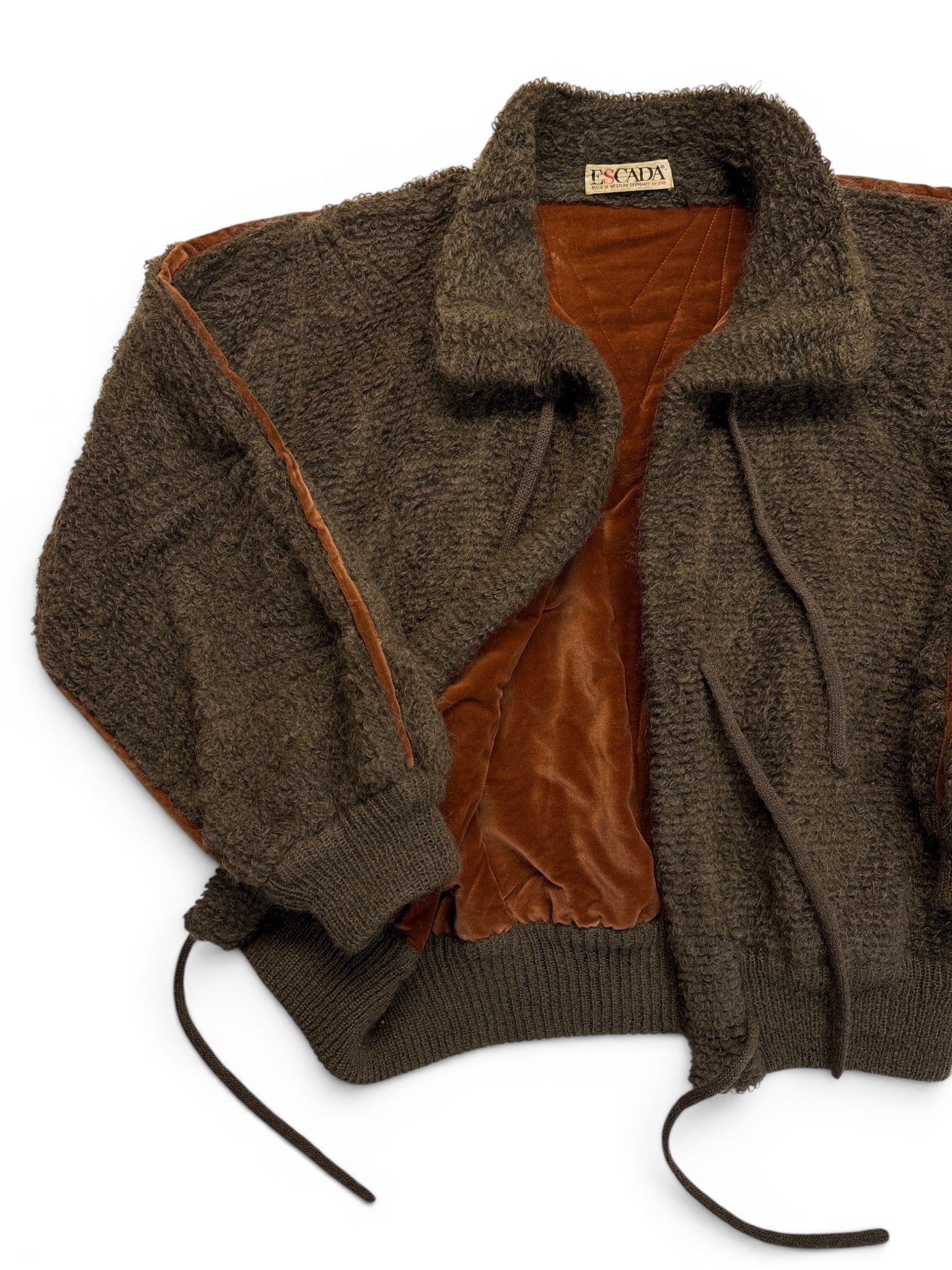 80s Escada Bomber West Germany Kid Mohair Made in W.-Germany Braun 38 M