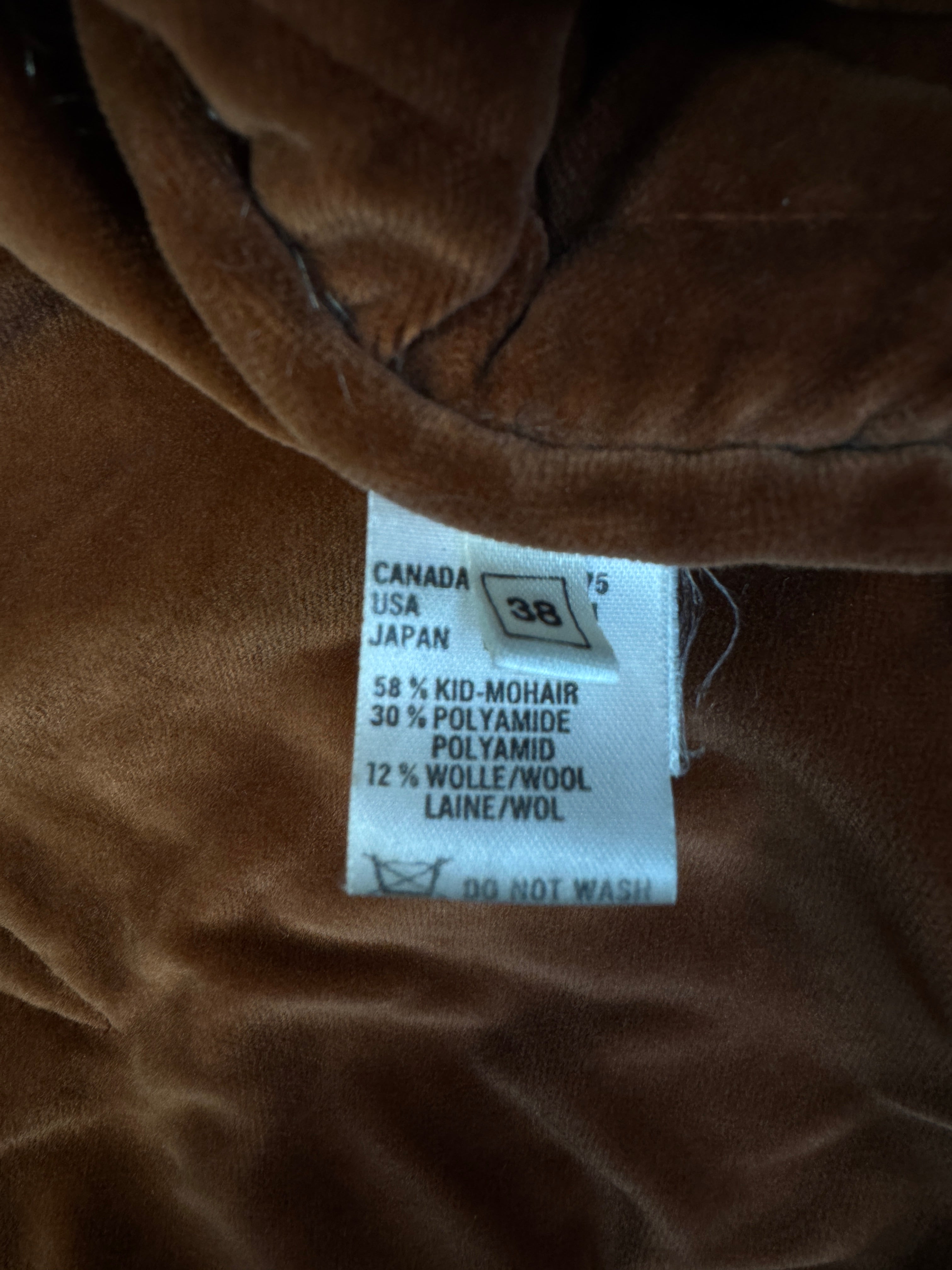 80s Escada Bomber West Germany Kid Mohair Made in W.-Germany Braun 38 M