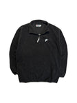 90s Fila 1/4-Zip Fleecejacke Spellout Schwarz XL