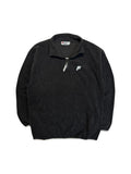 90s Fila 1/4-Zip Fleecejacke Spellout Schwarz XL