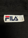 90s Fila 1/4-Zip Fleecejacke Spellout Schwarz XL