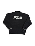 90s Fila 1/4-Zip Fleecejacke Spellout Schwarz XL