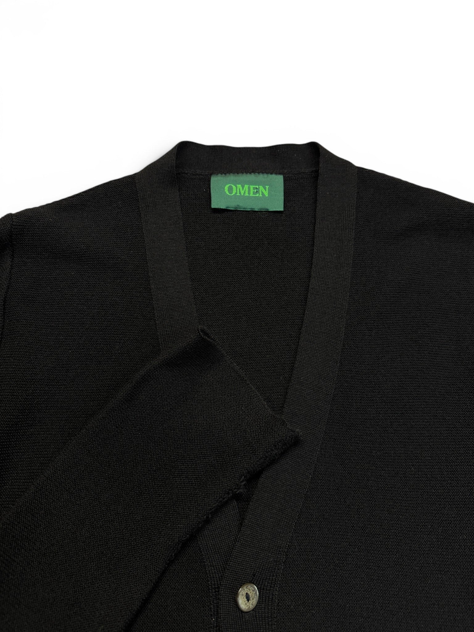 Omen Cardigan Schurwolle Made In Germany Schwarz S-M - RareRags