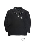90s Adidas 1/4-Zip Fleecejacke Basic Schwarz XS-S