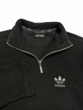 90s Adidas 1/4-Zip Fleecejacke Basic Schwarz XS-S