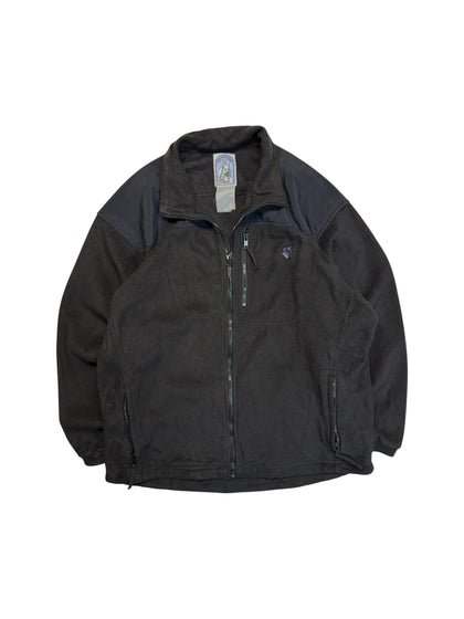 90s Jack Wolfskin Full-Zip Fleecejacke Basic Schwarz L-XL