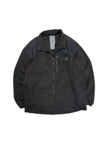 90s Jack Wolfskin Full-Zip Fleecejacke Basic Schwarz L-XL