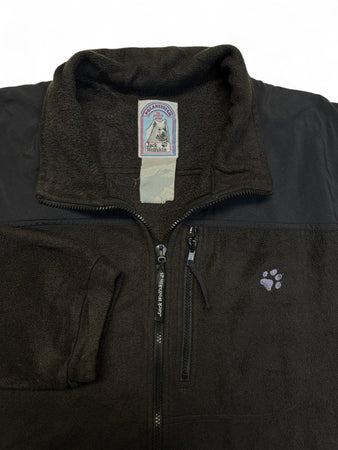 90s Jack Wolfskin Full-Zip Fleecejacke Basic Schwarz L-XL