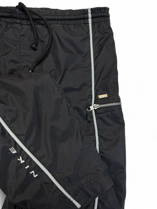 90s Nike Trackpants Side Zip Pocket Schwarz M