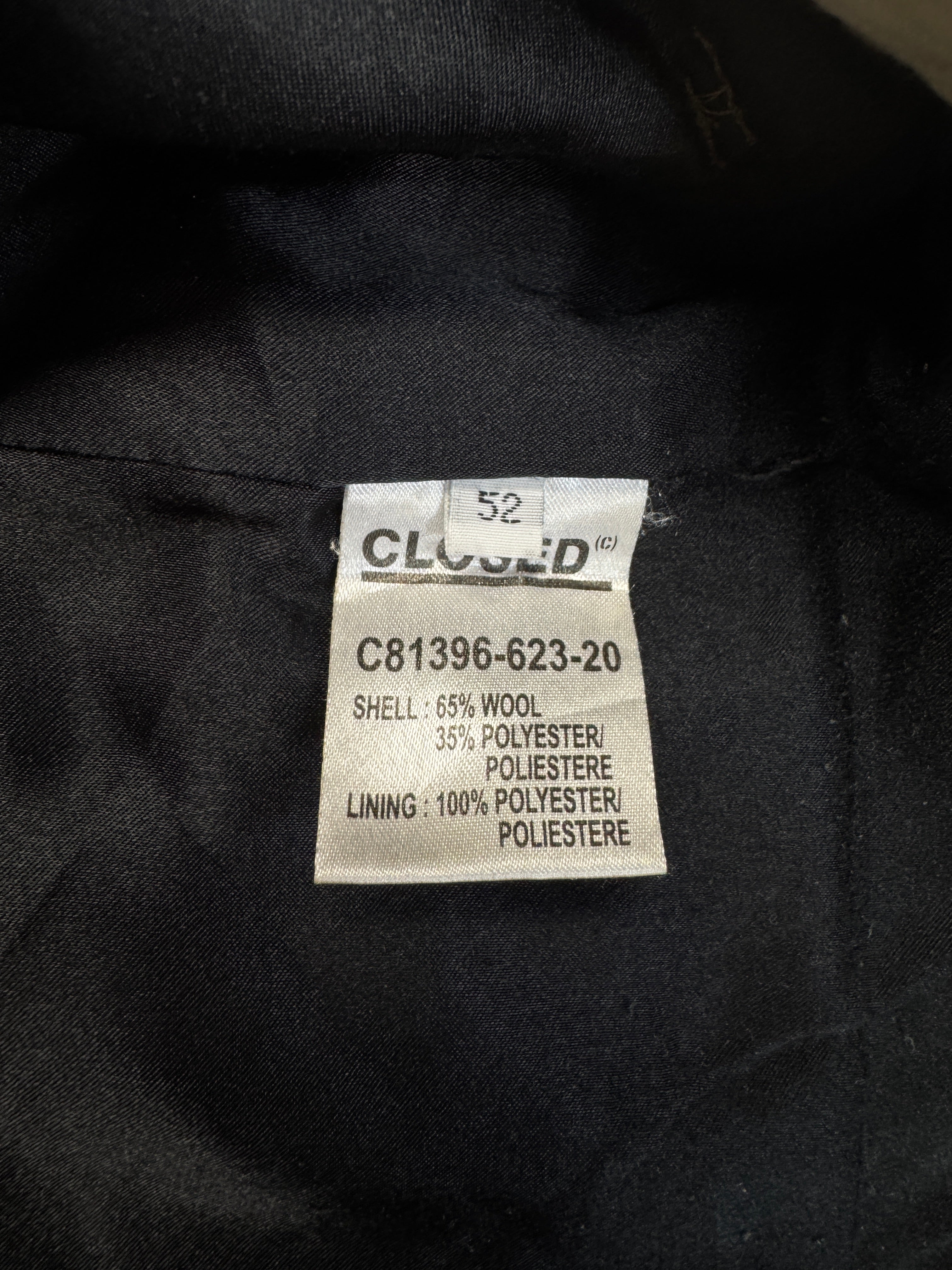 80s/90s Closed Hose Herringbone Wool Pleated Talon Zip Braun Schwarz 52 L-XL