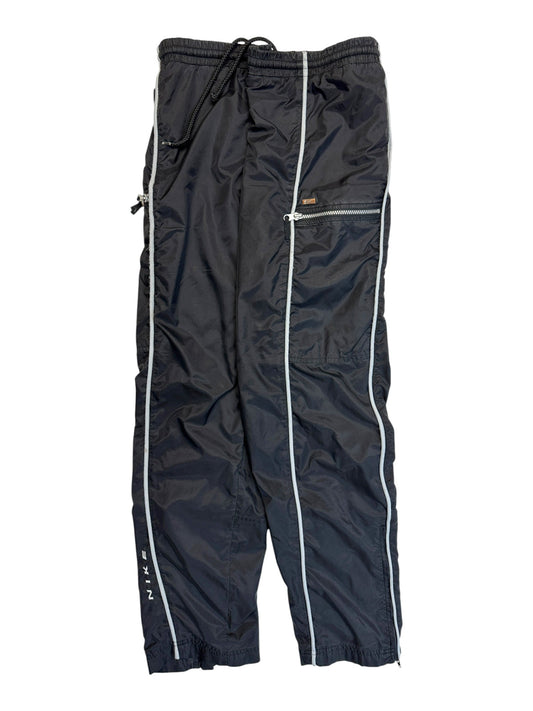 90s Nike Trackpants Side Zip Pocket Schwarz M