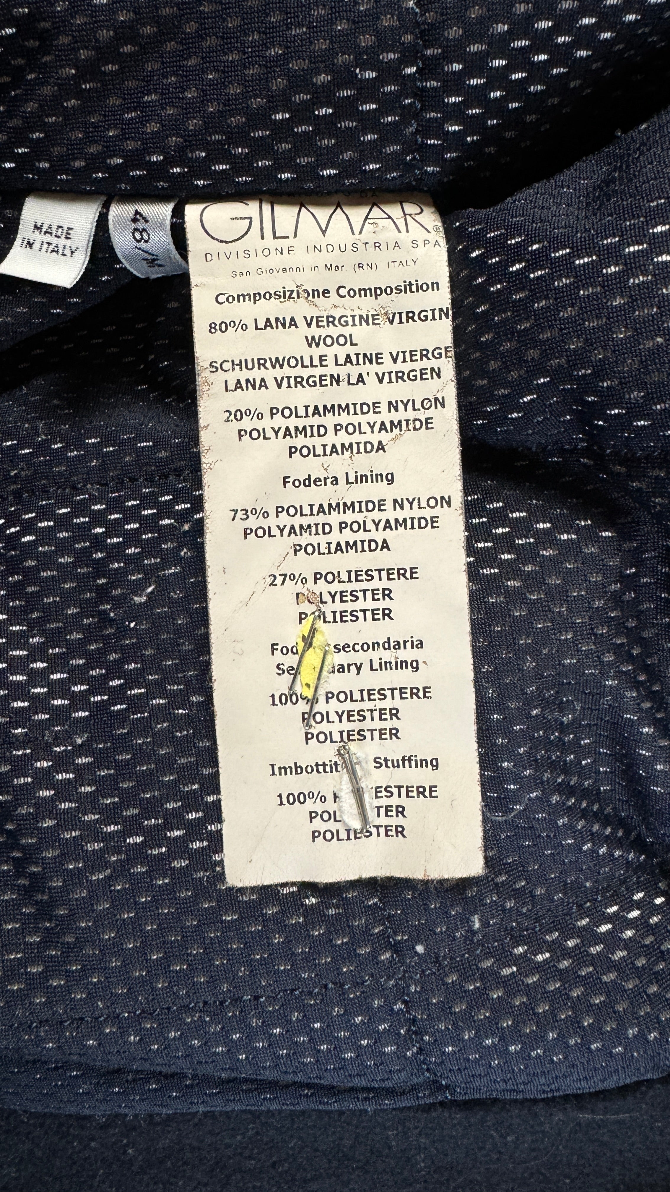 Iceberg Blouson 00s Schurwolle Lampo Zip Made In Italy Dunkelblau 48/M