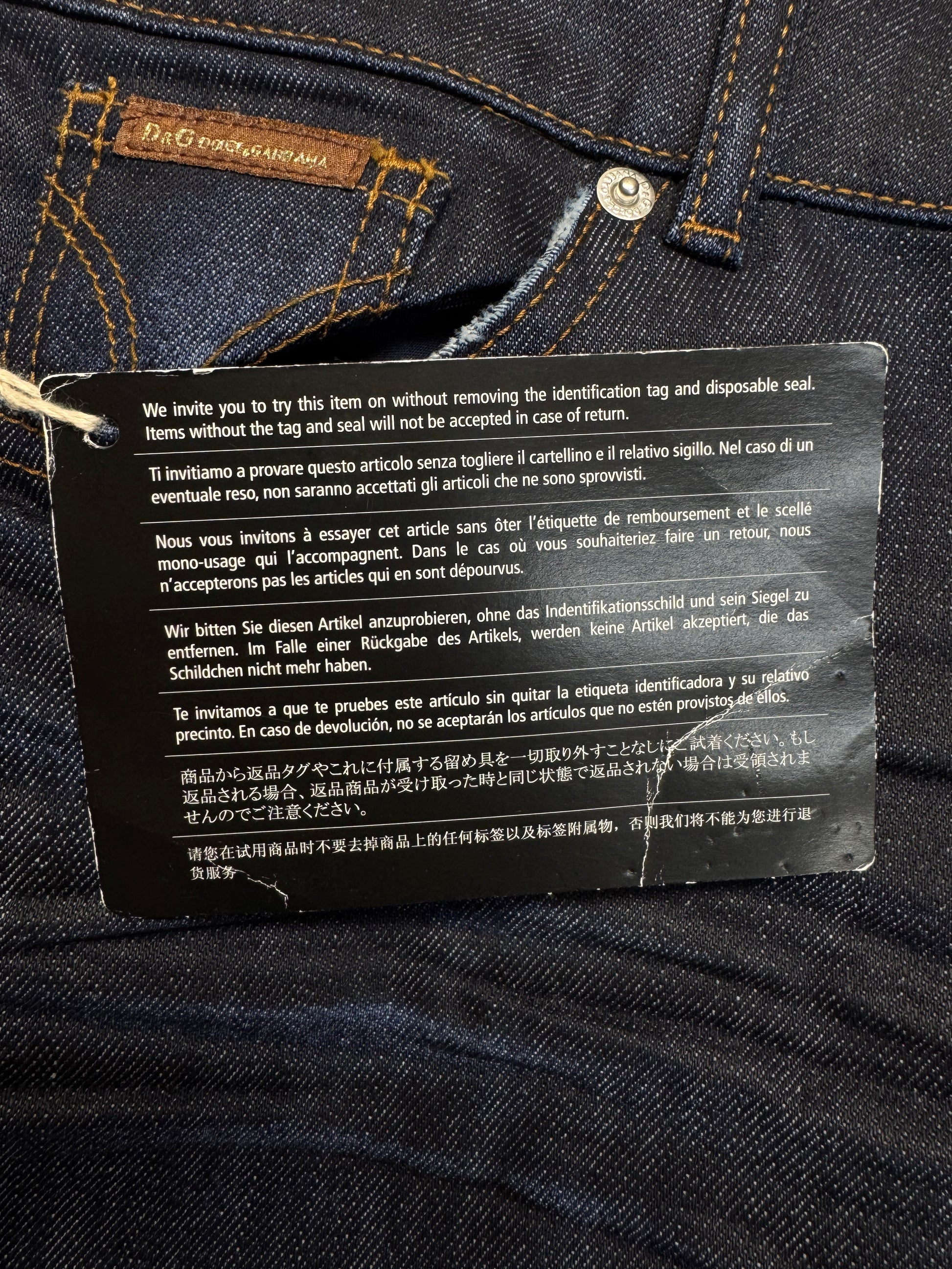 00s Dolce&Gabbana Jeans "Hotty" Low Rise Flared Deadstock Dunkelblau 29 M-L - RareRags