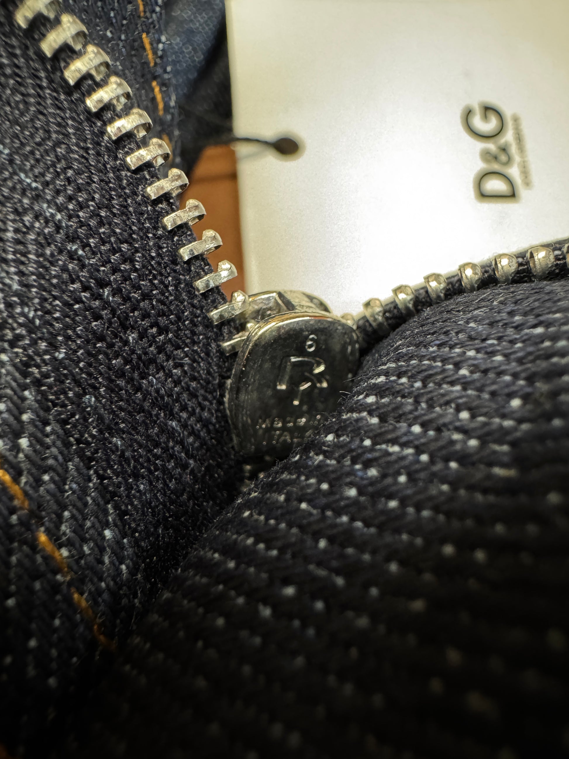 00s Dolce&Gabbana Jeans "Hotty" Low Rise Flared Deadstock Dunkelblau 29 M-L - RareRags