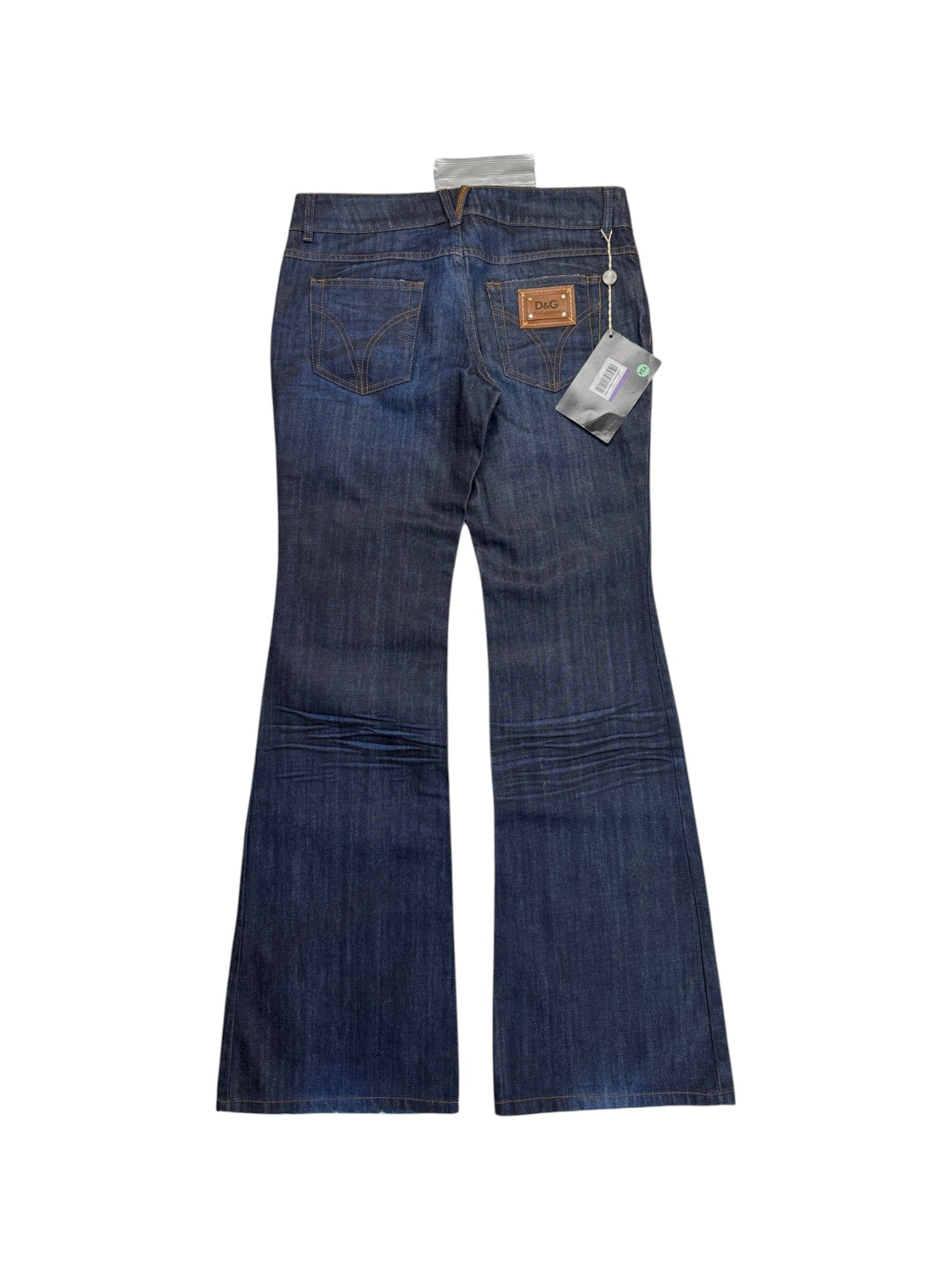 00s Dolce&Gabbana Jeans "Hotty" Low Rise Flared Deadstock Dunkelblau 29 M-L - RareRags