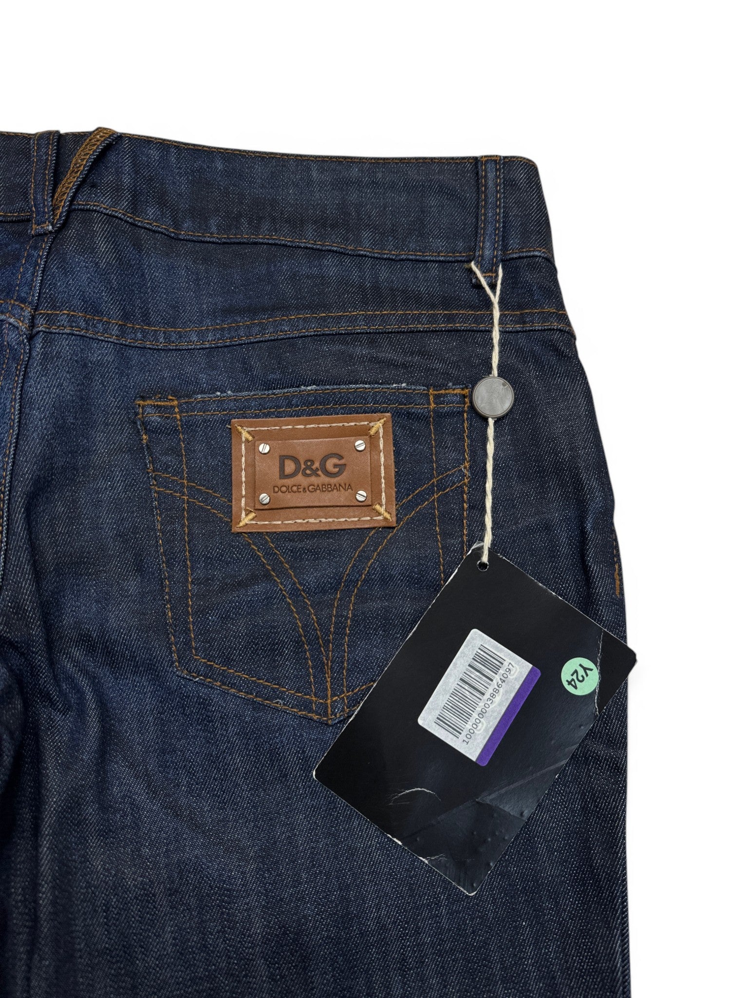 00s Dolce&Gabbana Jeans "Hotty" Low Rise Flared Deadstock Dunkelblau 29 M-L - RareRags