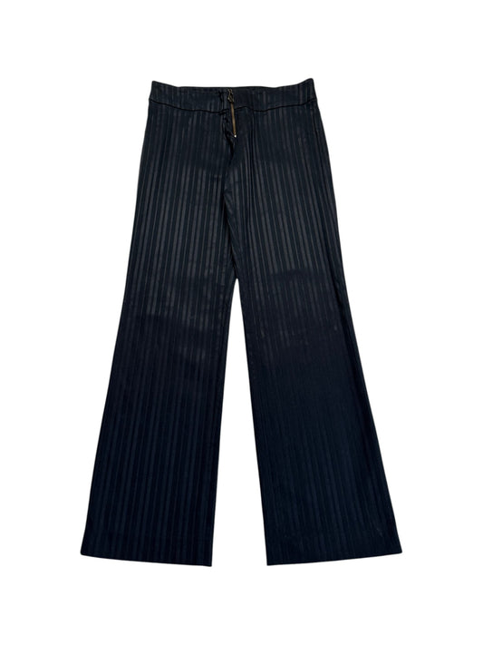 90s/00s Versus Versace Hose Low Waist Straight Leg Vertical Stripes Lampo Zip Schwarz IT44/M