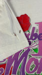 Vintage ShorHillsTee Shirt 90s "Number1Mom" Single Stitch Trashed Weiß L