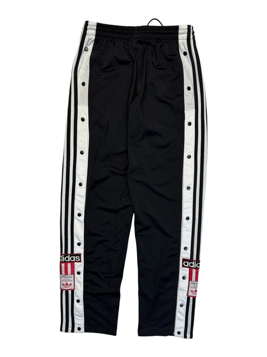 90s Adidas Snap Pants "Adibreak" Schwarz Weiß D176 XS-S