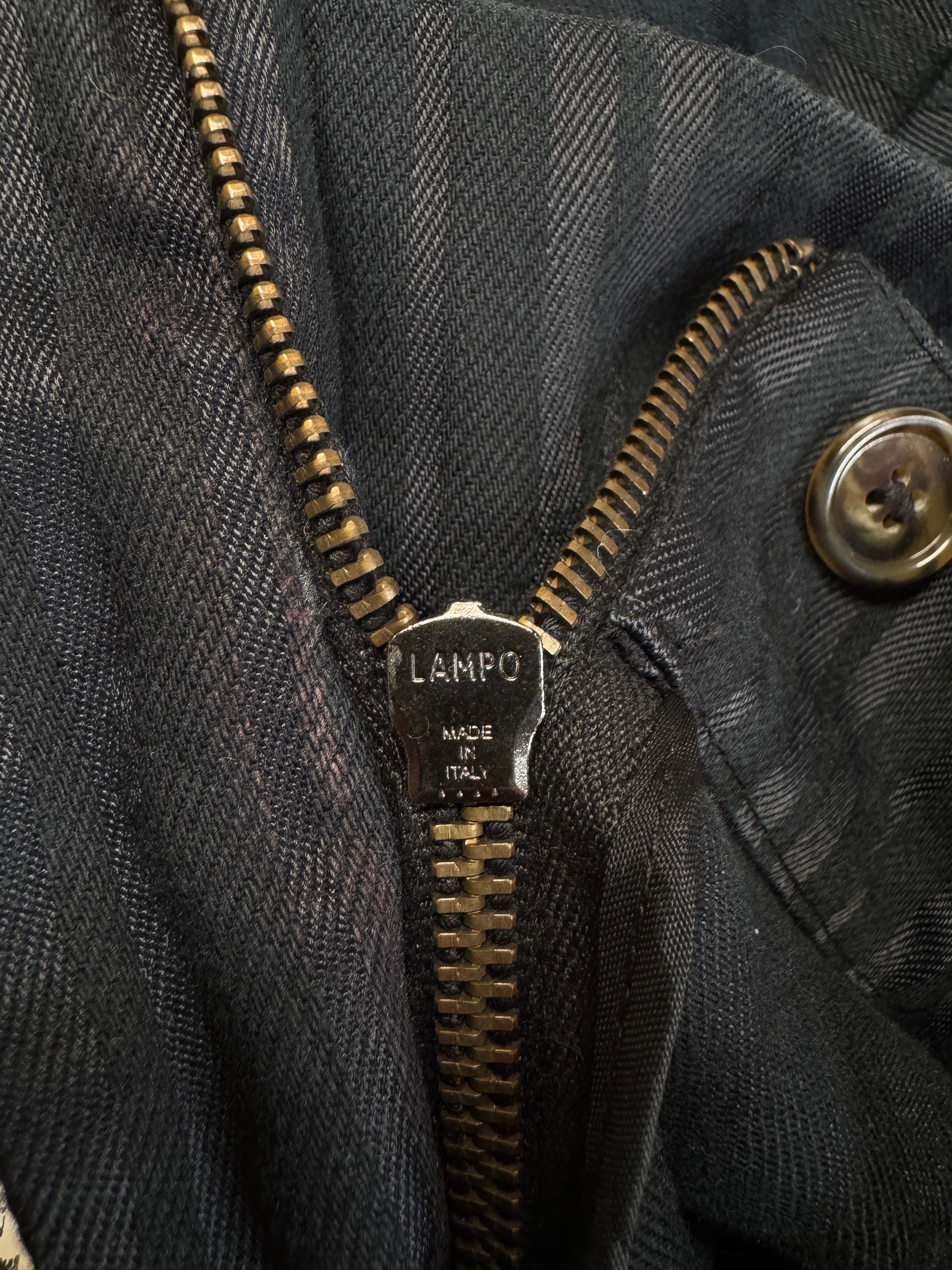 90s/00s Versus Versace Hose Low Waist Straight Leg Vertical Stripes Lampo Zip Schwarz IT44/M