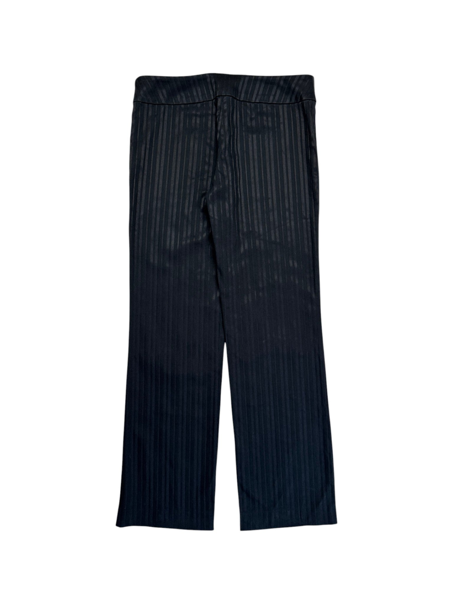 90s/00s Versus Versace Hose Low Waist Straight Leg Vertical Stripes Lampo Zip Schwarz IT44/M