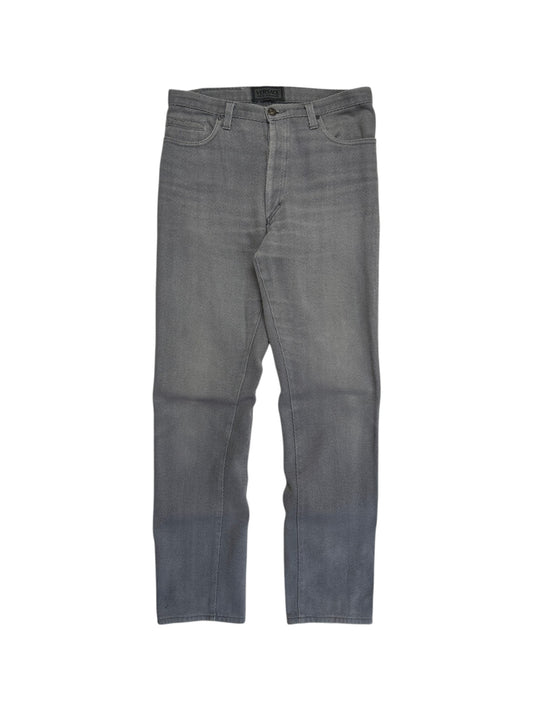 90s Versace Jeans Signature Hose Made In Italy Gestreift Grau M-L