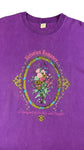 Vintage Shirt 90s "Victorian Romance - A Bouquet of Pastels and Brights" Single Stitch Made In USA Lila XL