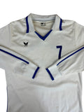 Vintage Erima Trikot Langarm 80s #7 Geschwister Scholl Gymnasium Made In West Germany Weiß Blau L