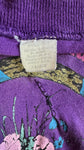 Vintage Shirt 90s "Victorian Romance - A Bouquet of Pastels and Brights" Single Stitch Made In USA Lila XL