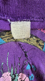 Vintage Shirt 90s "Victorian Romance - A Bouquet of Pastels and Brights" Single Stitch Made In USA Lila XL