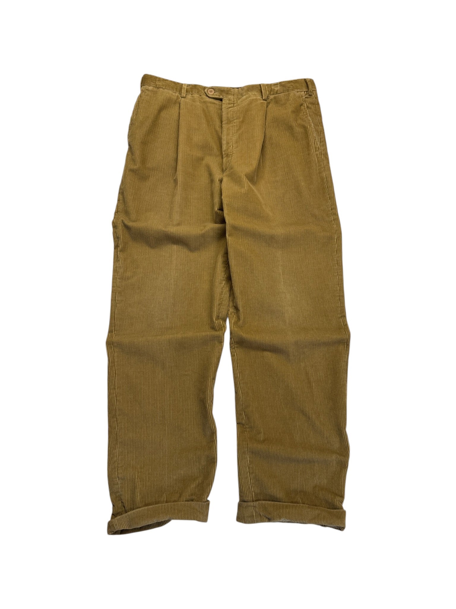 90s Brioni Cordhose Wide Leg Braun 56/XL-XXL - RareRags