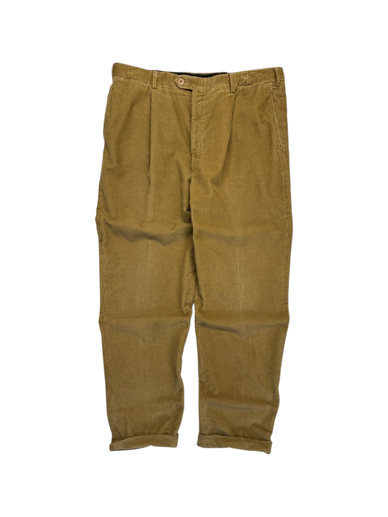 90s Brioni Cordhose Wide Leg Braun 56/XL-XXL - RareRags