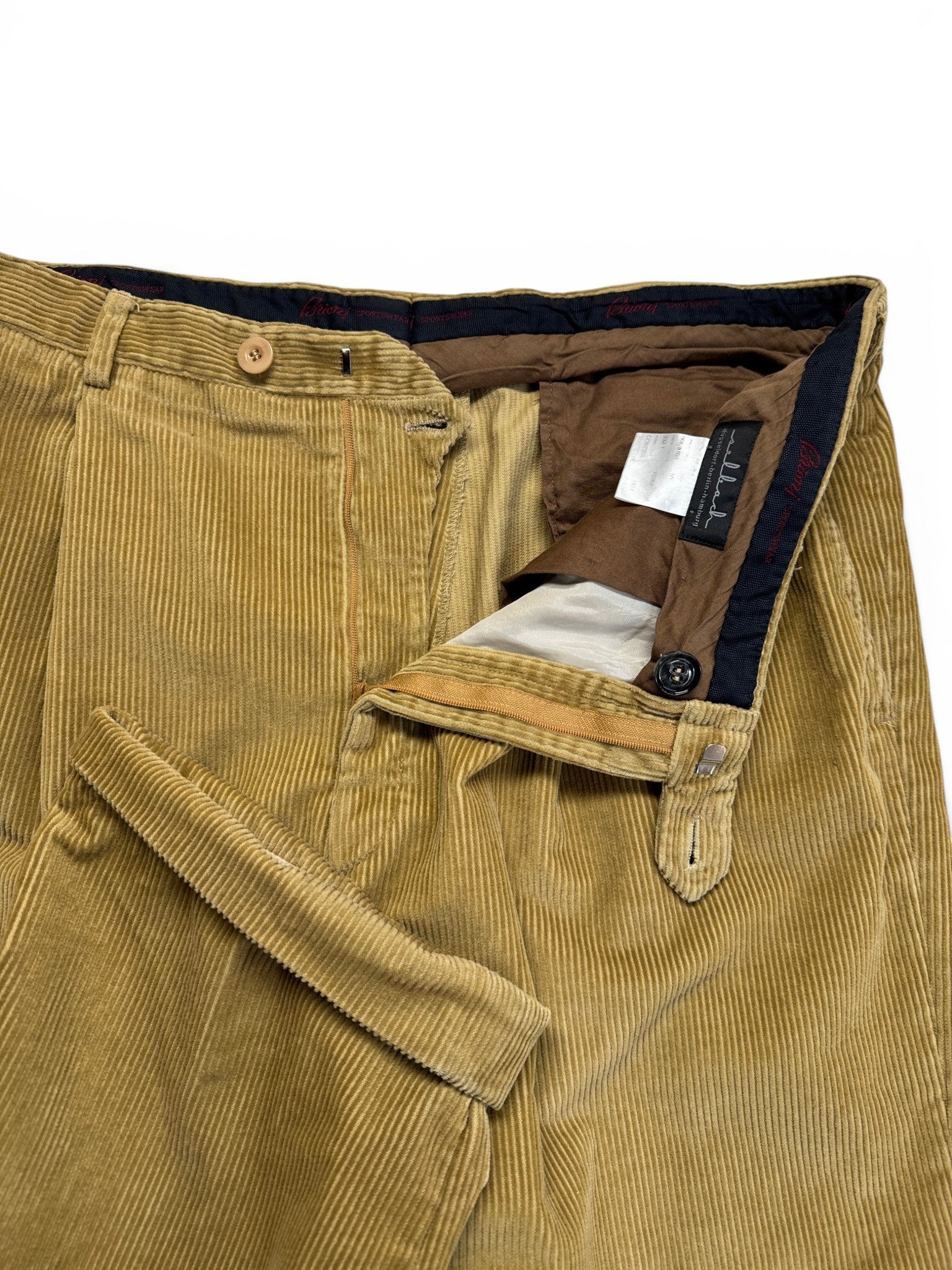 90s Brioni Cordhose Wide Leg Braun 56/XL-XXL - RareRags
