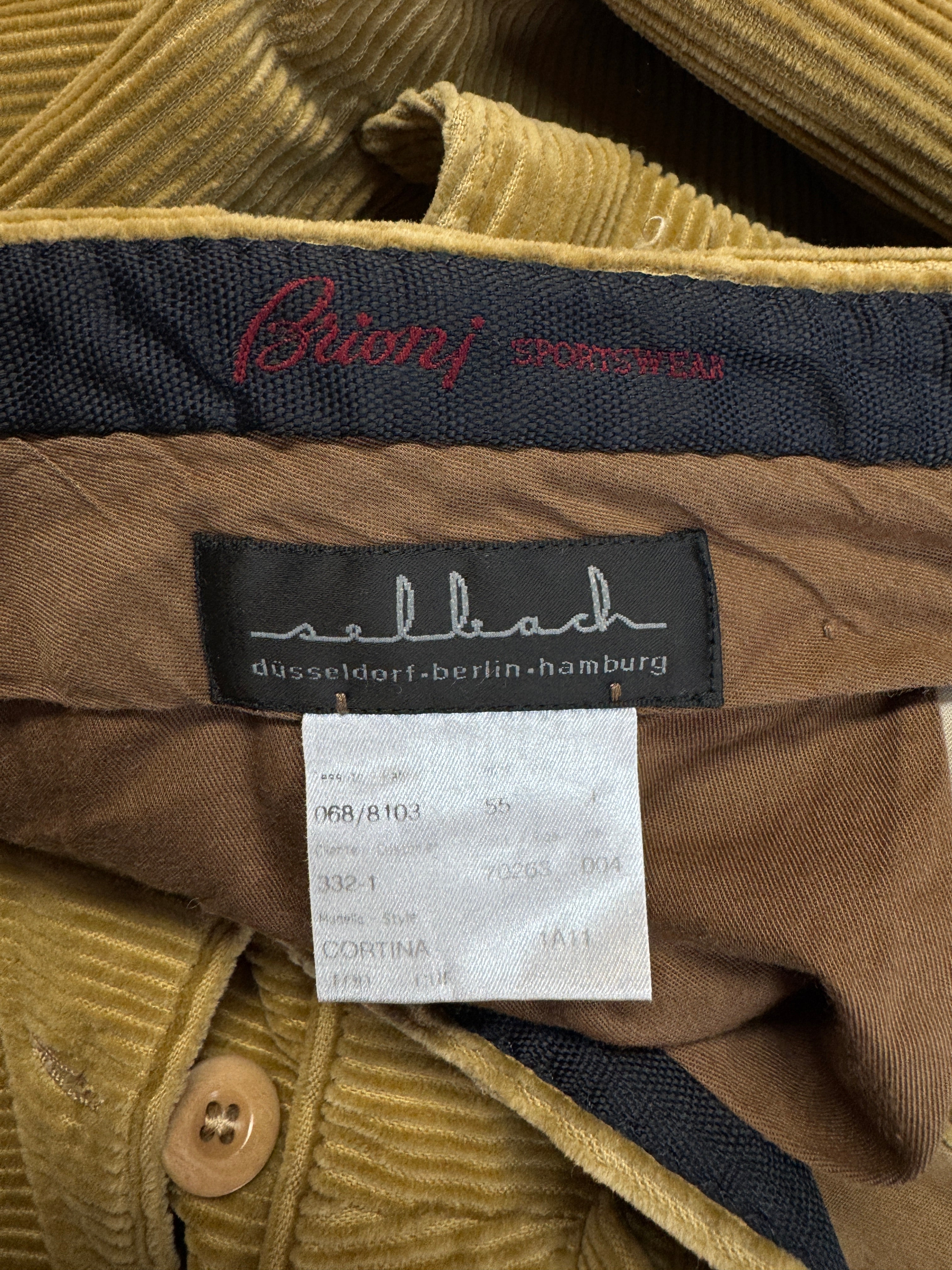 90s Brioni Cordhose Wide Leg Braun 56/XL-XXL - RareRags