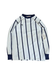 Vintage Palme Trikot 70s Langarm #10 Gestreift Weiß Blau M - RareRags