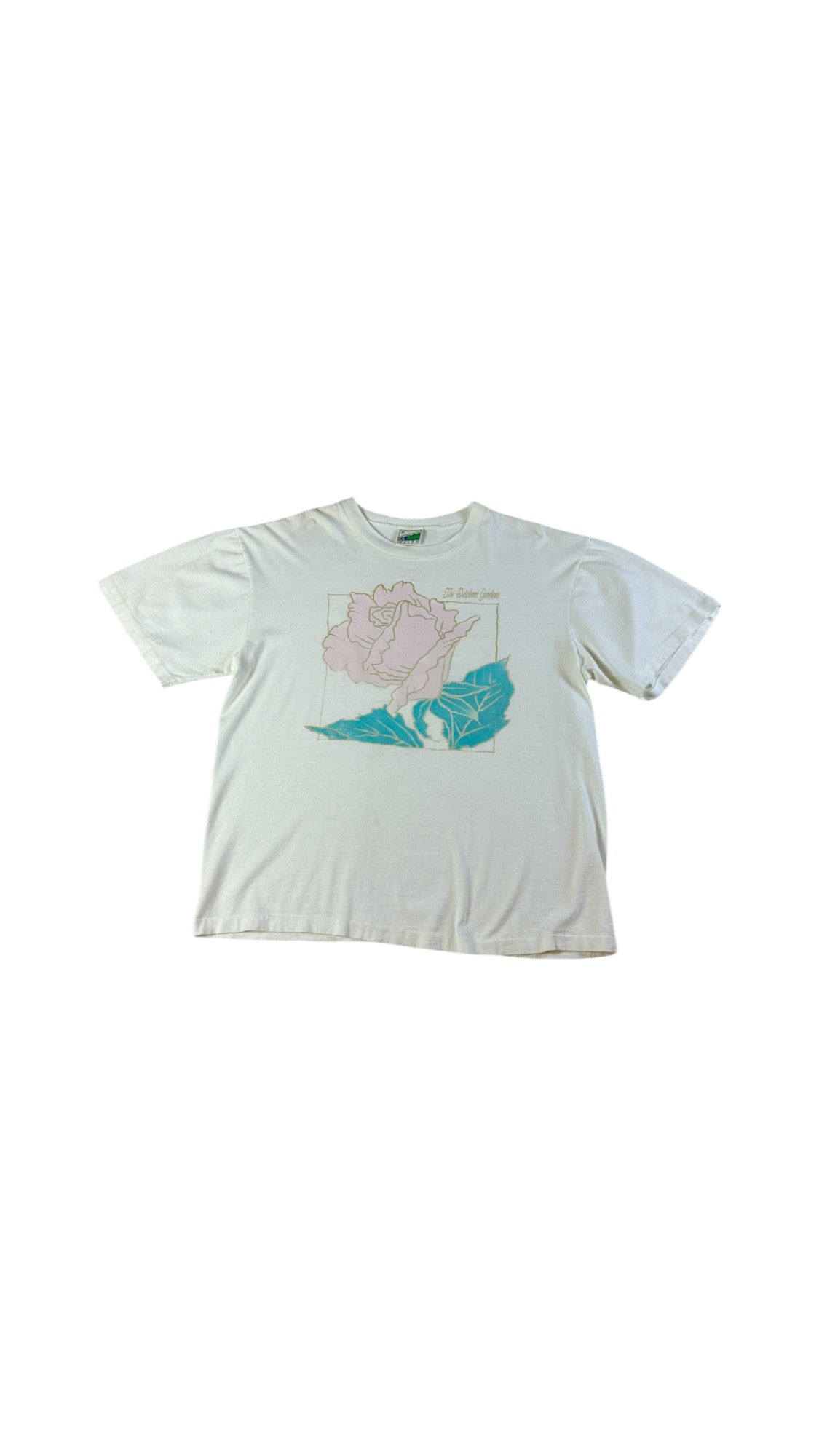 Vintage Waves Shirt 90s Rose Single Stitch Weiß M - RareRags