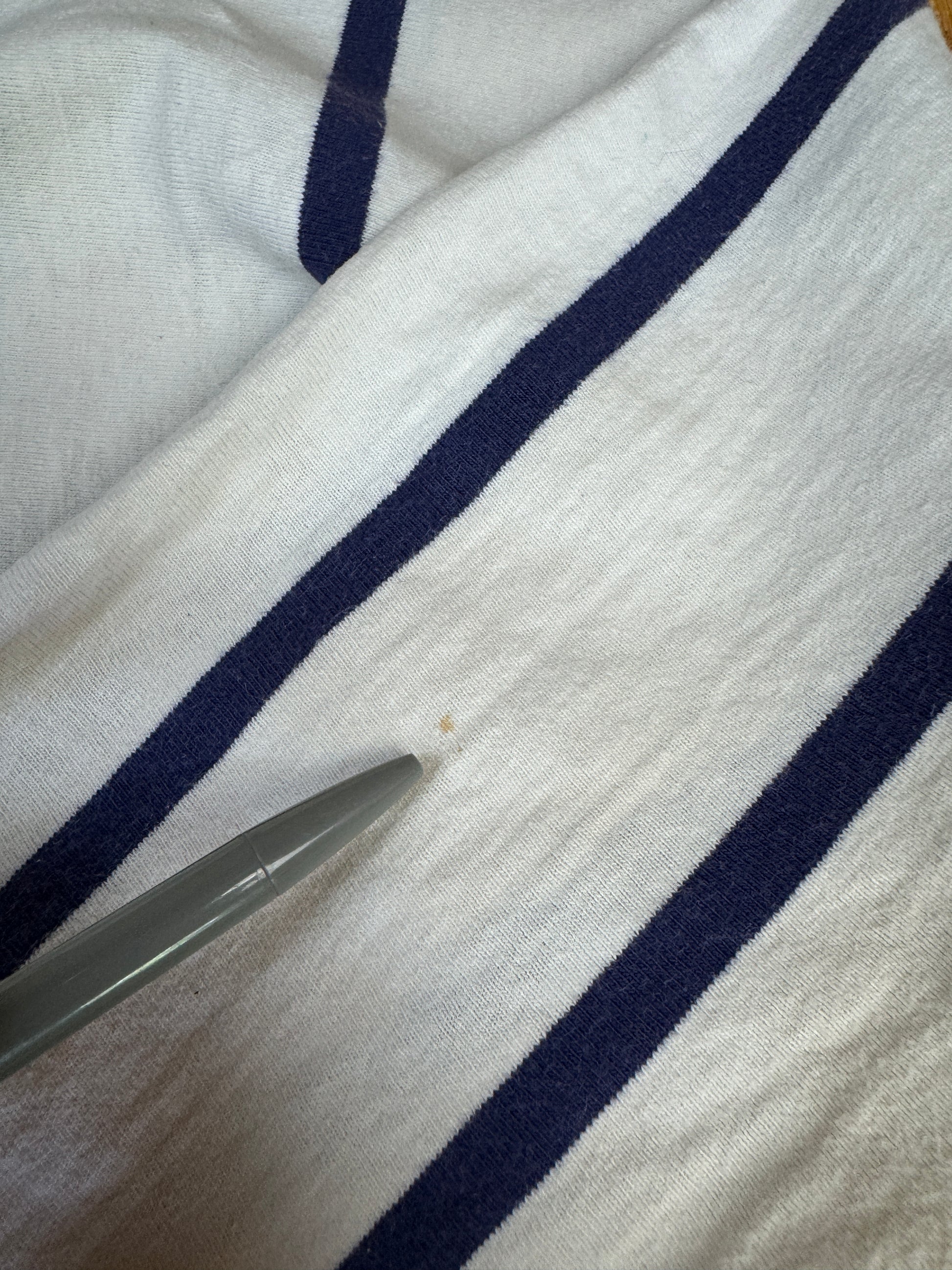 Vintage Palme Trikot 70s Langarm #10 Gestreift Weiß Blau M - RareRags