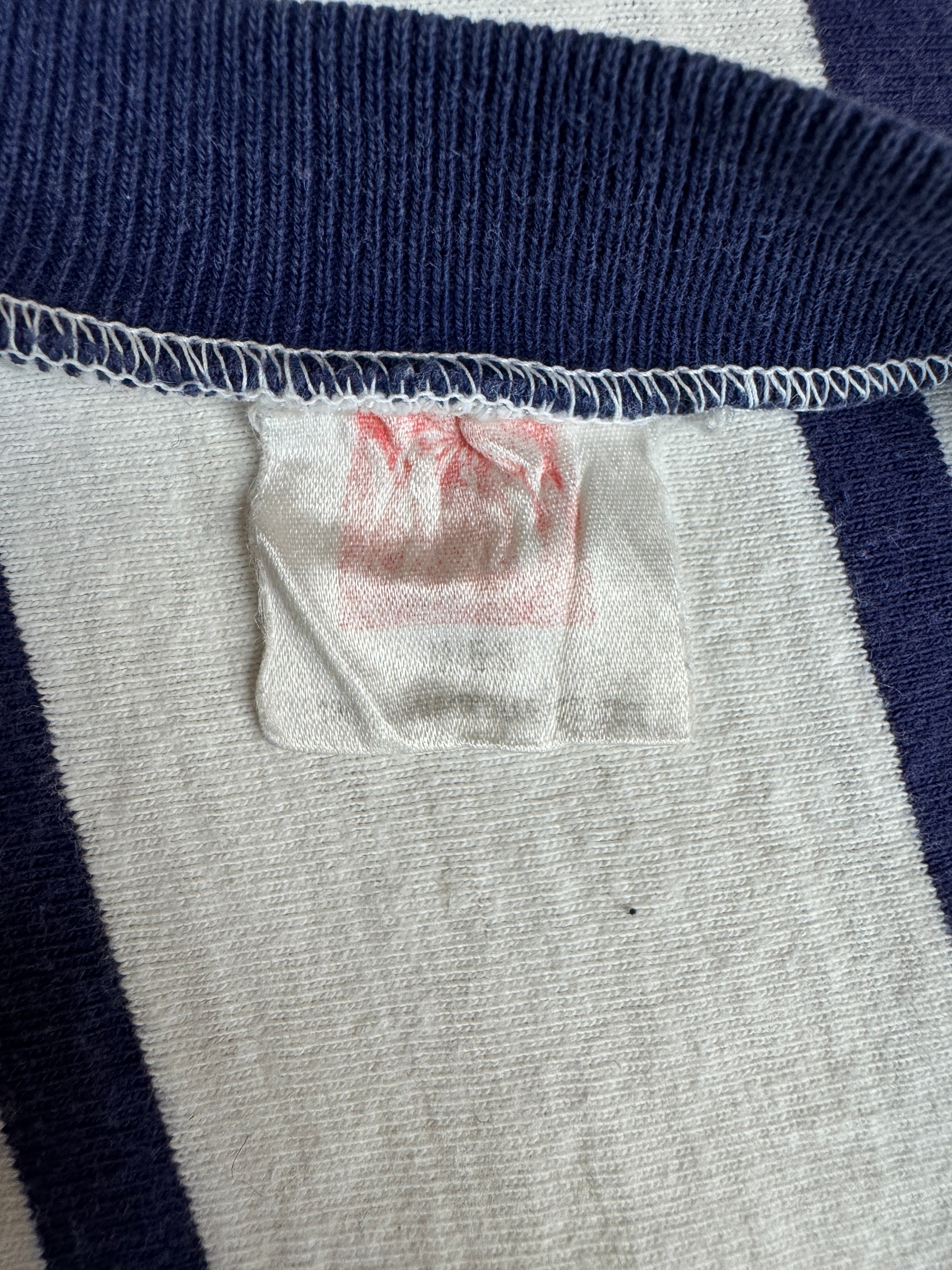 Vintage Palme Trikot 70s Langarm #10 Gestreift Weiß Blau M - RareRags