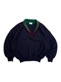1982 C.P. Company Shawl Neck Knit Sweater Made In Italy Dunkelblau L-XL - RareRags
