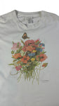 Vintage Art Shirt 1995 Marjolein Bastin Flower Bouquet Single Stitch Sleeve Made In USA Weiß XL