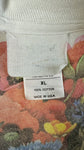 Vintage Art Shirt 1995 Marjolein Bastin Flower Bouquet Single Stitch Sleeve Made In USA Weiß XL