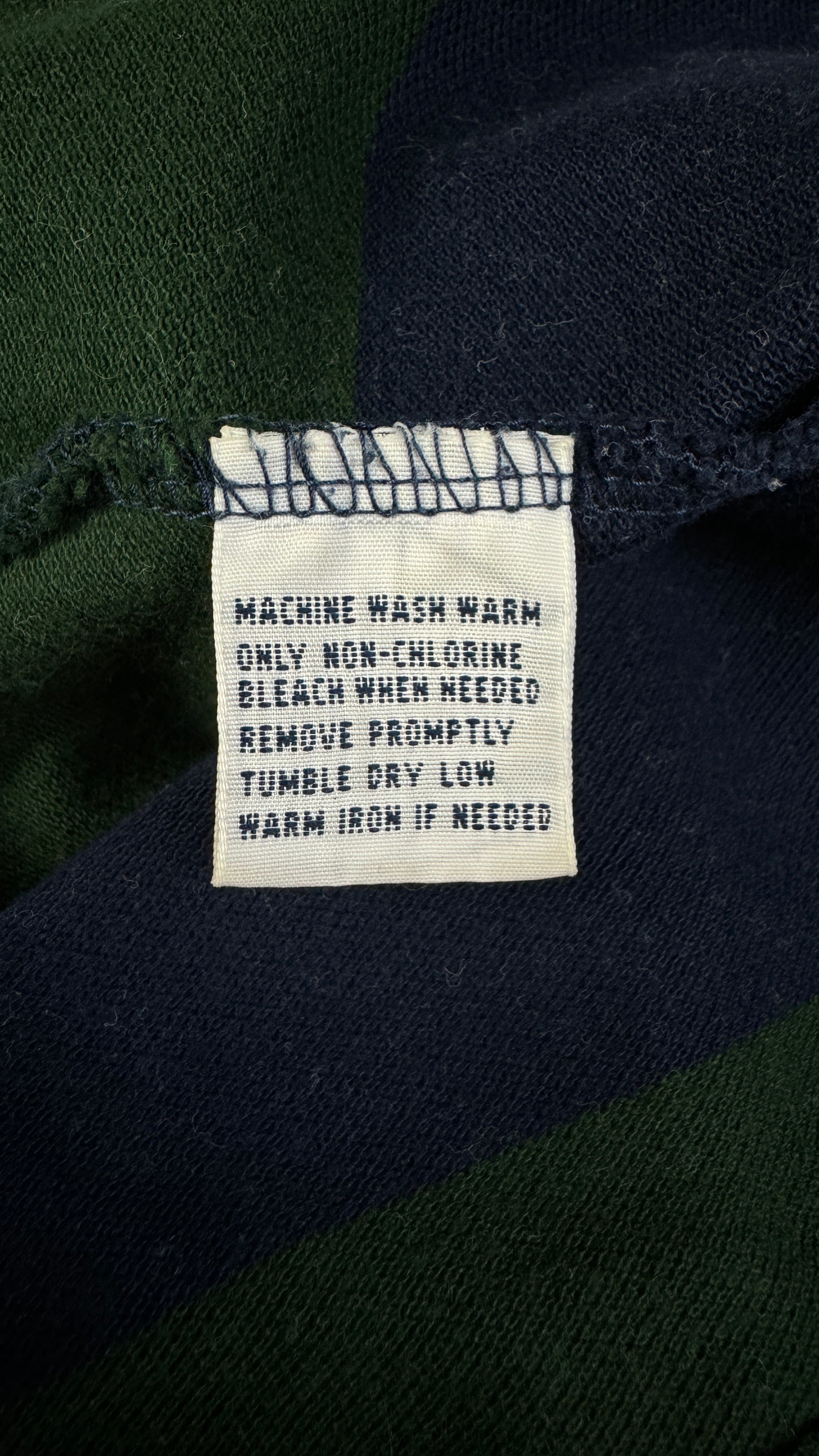90s Ralph Lauren Poloshirt Crest Logo Striped Dunkelblau Grün XL