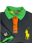90s Ralph Lauren Poloshirt Big Pony Talon Zip Custom Fit Dunkelblau L